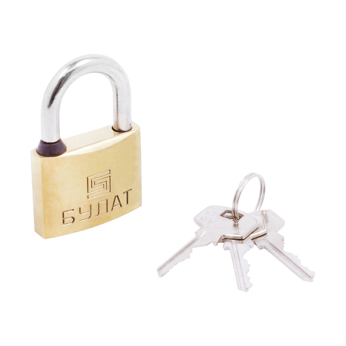 Замок навесной латунный вс 1140  6,5 мм (3 ключа) (1/6/48) "булат"