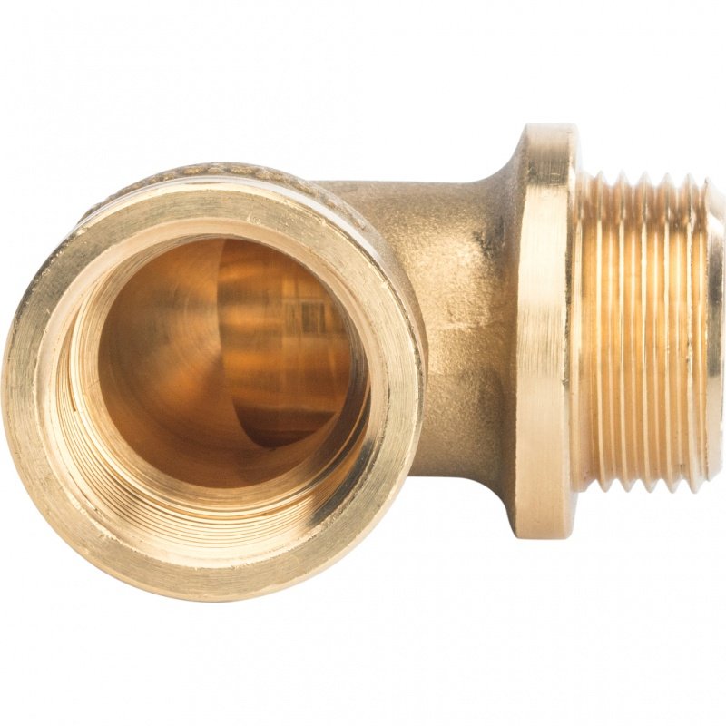 Угол резьбовой ВН с упором 3/4" латунь STOUT