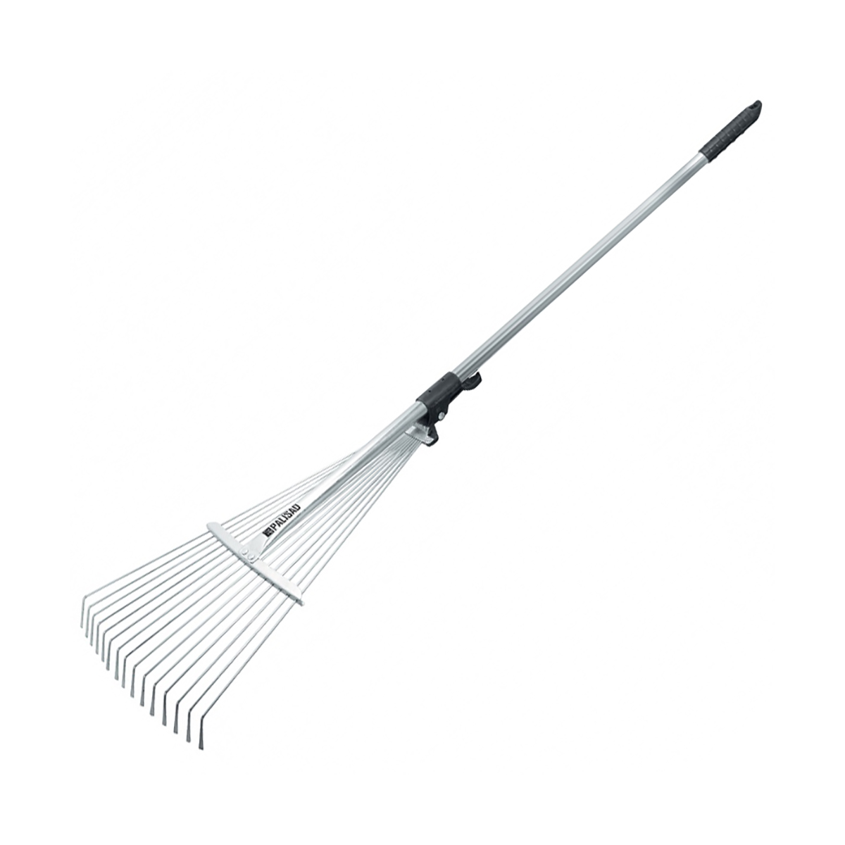 Грабли веерные стальные раздвижные 15 зубов 190-520 мм, стальной черенок (1/12) "palisad"