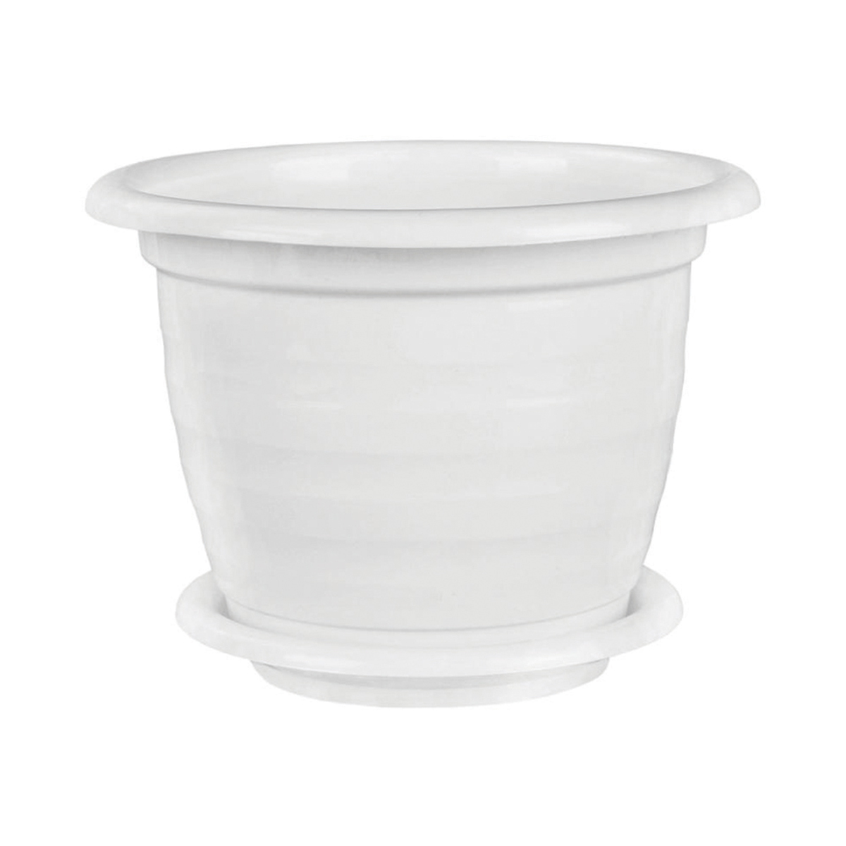 Горшок для цветов "виола"  2 л  d 190 мм с поддоном (белый) (1/20) "альтернатива" м1335