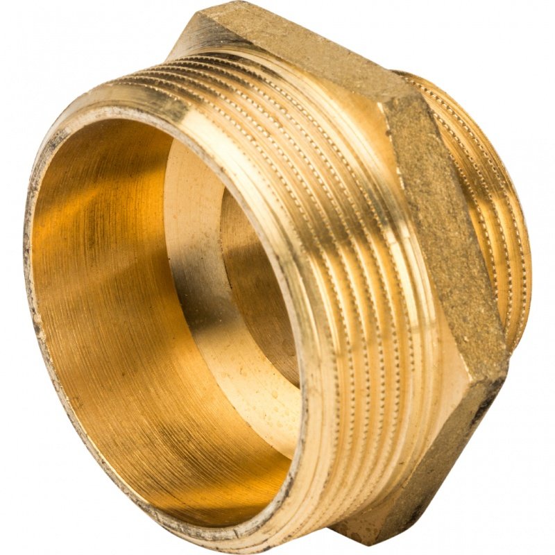 Ниппель переходной резьбовой НР 2" x 1"1/4 латунь STOUT