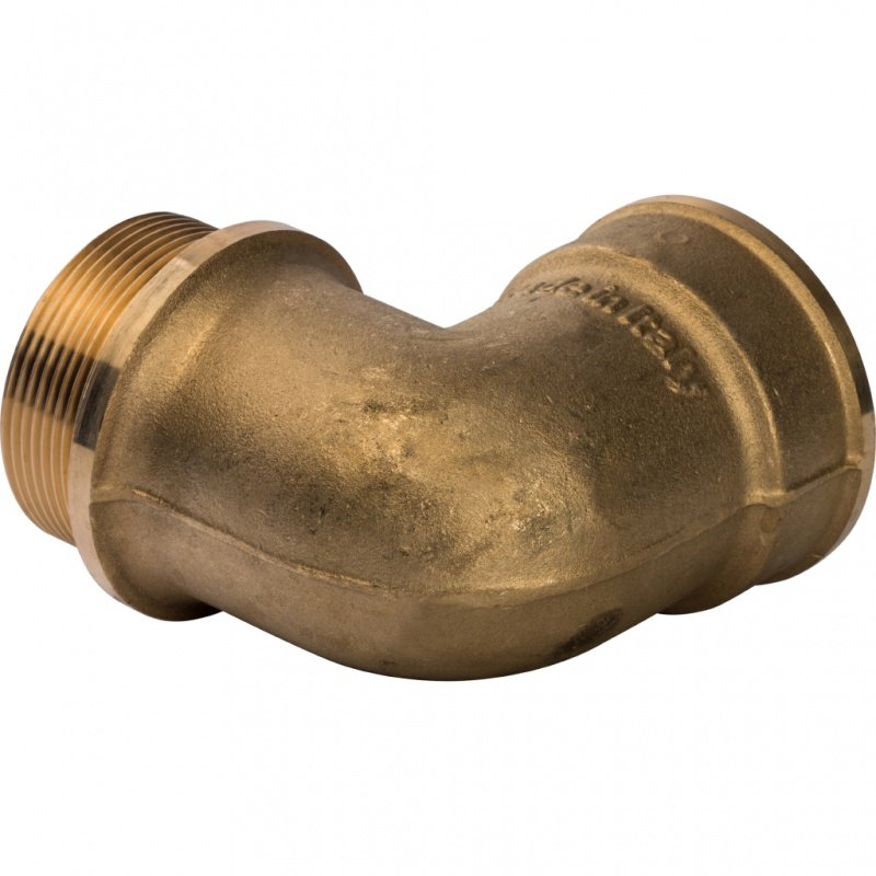 Угол резьбовой ВН с упором 2" латунь STOUT