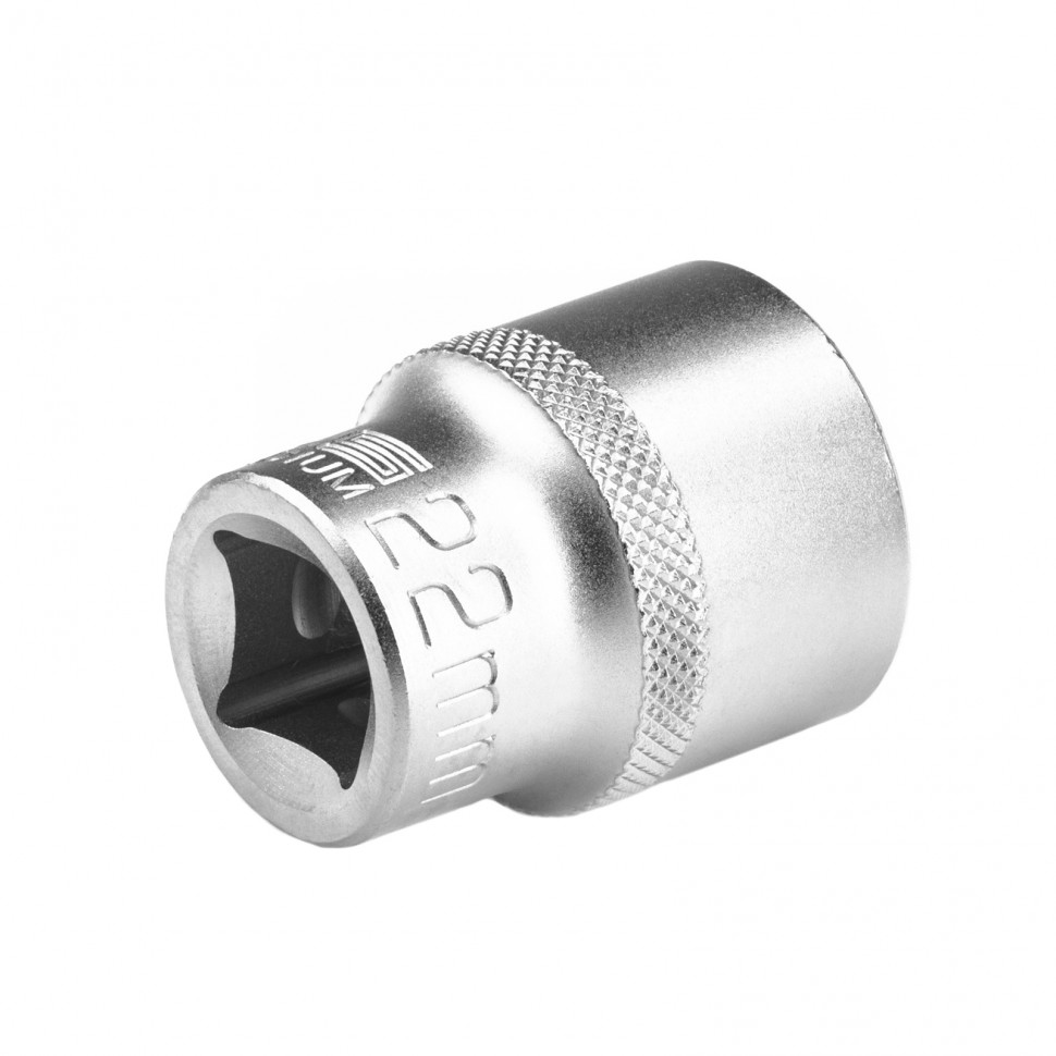 Головка торцевая, 22 мм, двенадцатигранная, CrV, под квадрат 1/2, хромированная Stels (13668)