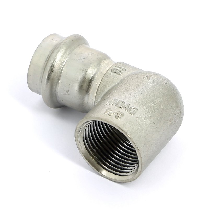 Угол пресс-В компактный 22x3/4" нержавеющая сталь Sanpress Inox VIEGA