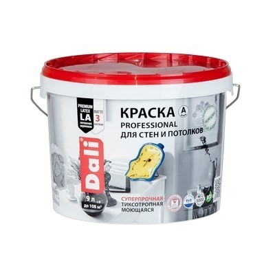 Краска DALI Professional для стен и потолков 9л А белая ВДАК