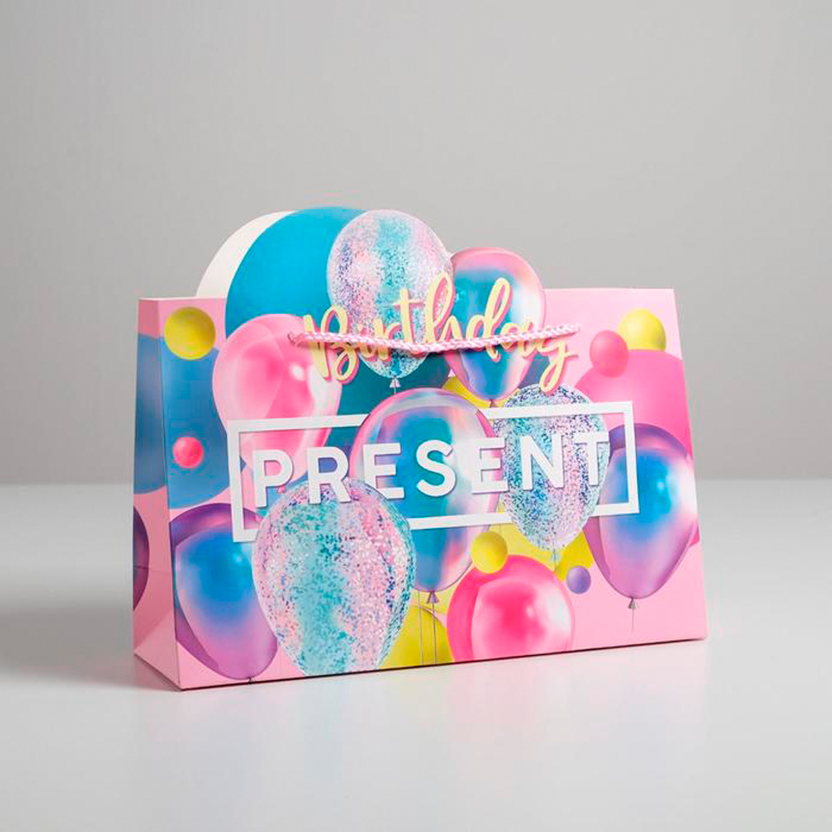 Пакет подарочный "present" 30*23*10 см (1/334) "дарите счастье" 5266630