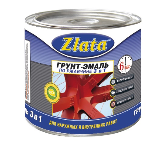 Грунт-эмаль по ржавчине ГФ Злата 3в1 1,8 кг