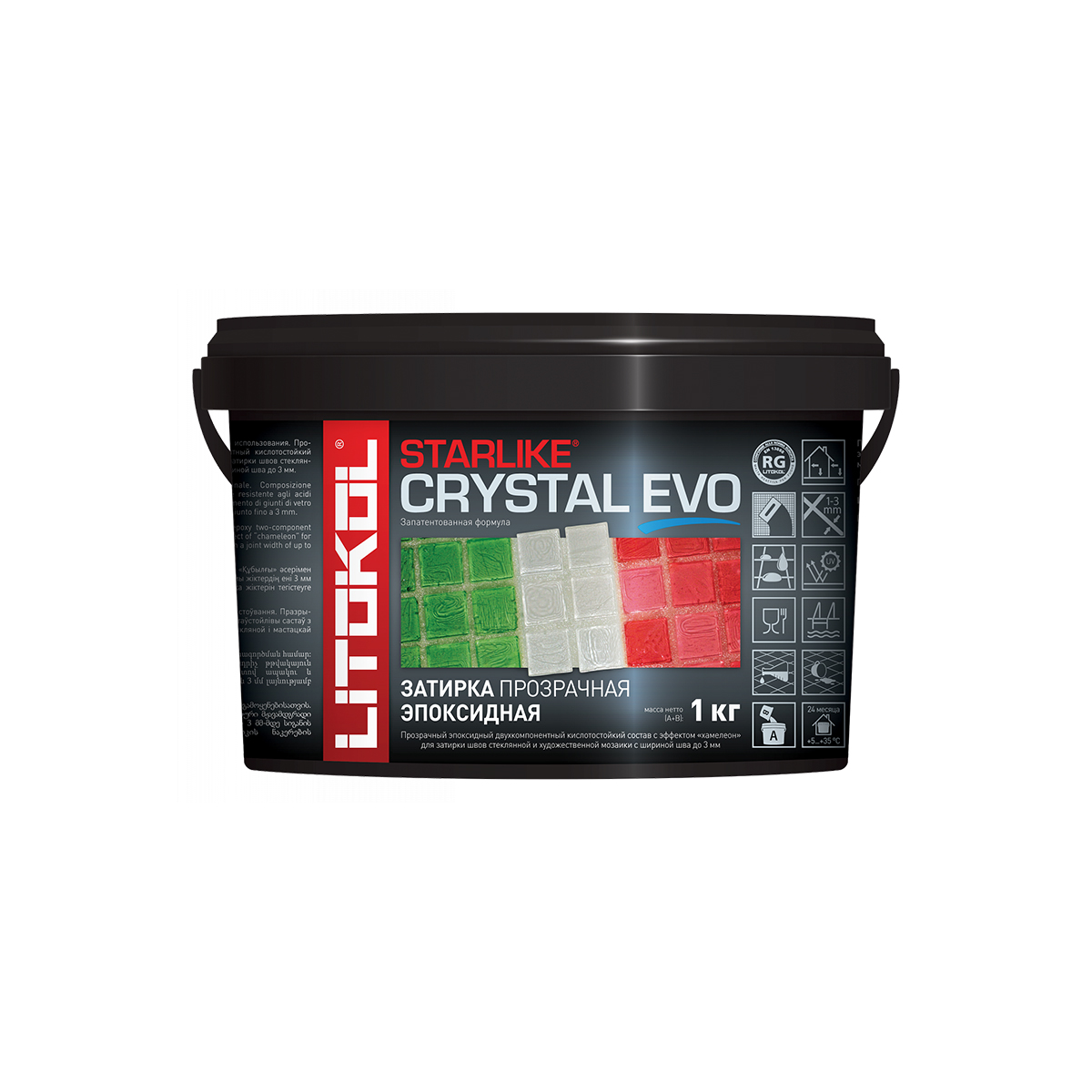 Затирка эпоксидная 2-х комп. "starlike evo" s.700 crystal, ведро 1 кг (1) litokol