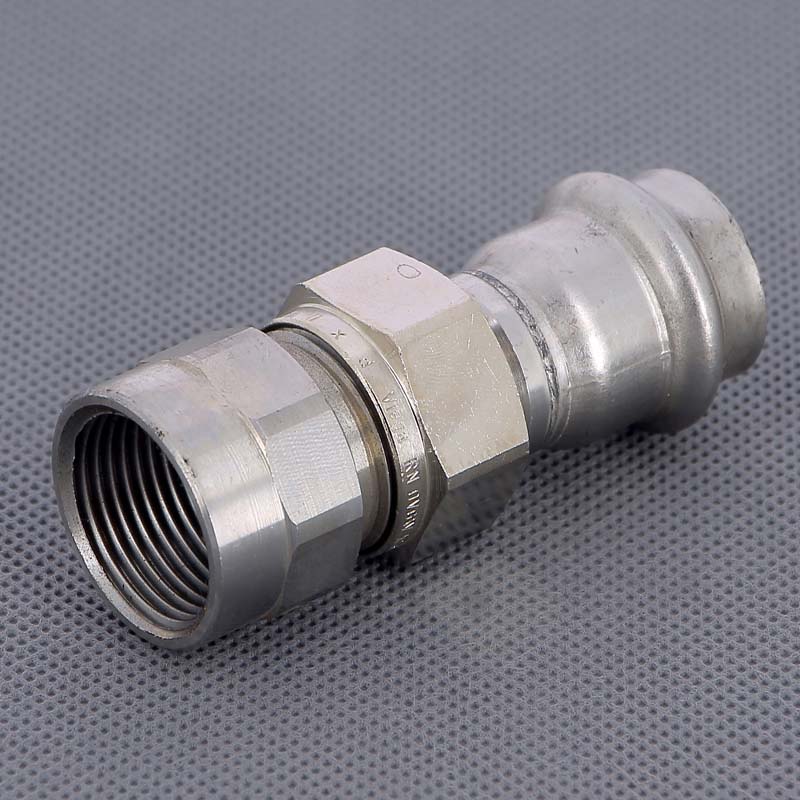 Муфта пресс-В разъёмная 22x3/4" с плоской прокладкой нержавеющая сталь Sanpress Inox VIEGA