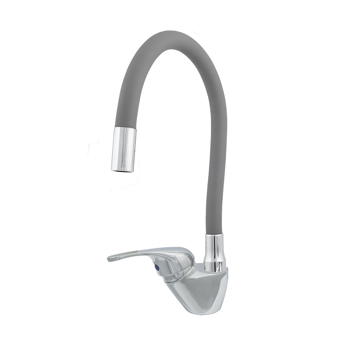 Смеситель для кухни "престиж" цс-см 27/2г d35 м42 гибкий силикон. излив (серый) (1/10)