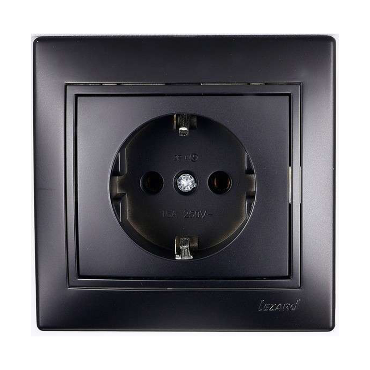 Розетка "mira" 1 местн. с заземл. (керамика) черный бархат (1/10/120) "lezard" 701-4242-122