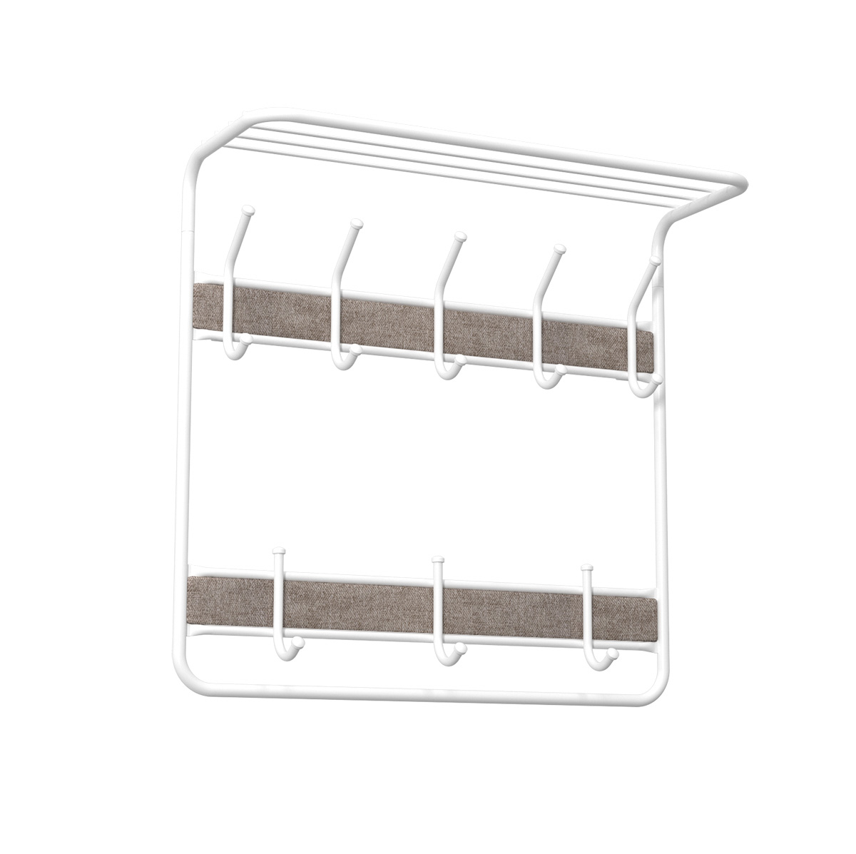 Вешалка настенная с полкой "уют 22" (8 крючков) 600*220*580 мм белый (1) вспу22 б