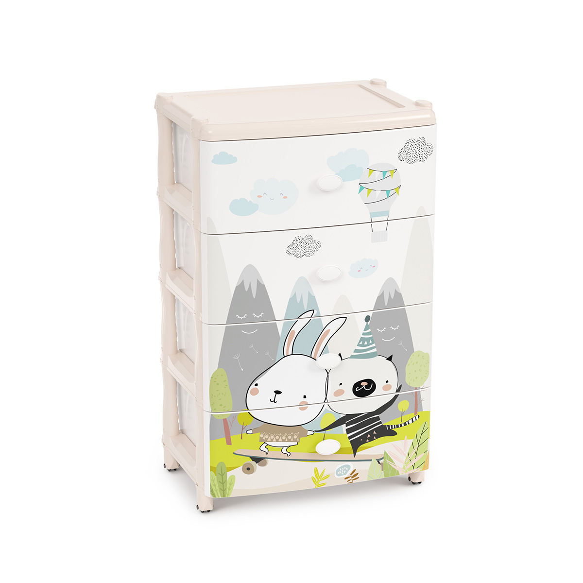 Комод широкий "мульти-пульти"  4-х секционный (1) "альтернатива" м2265