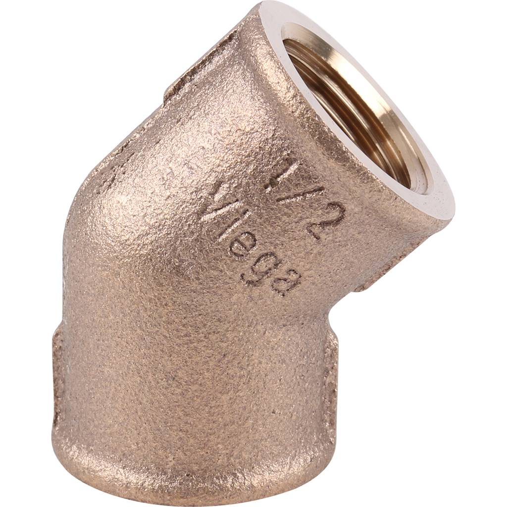 Угол резьбовой 45° (ВР) 1/2" бронза VIEGA (320690)