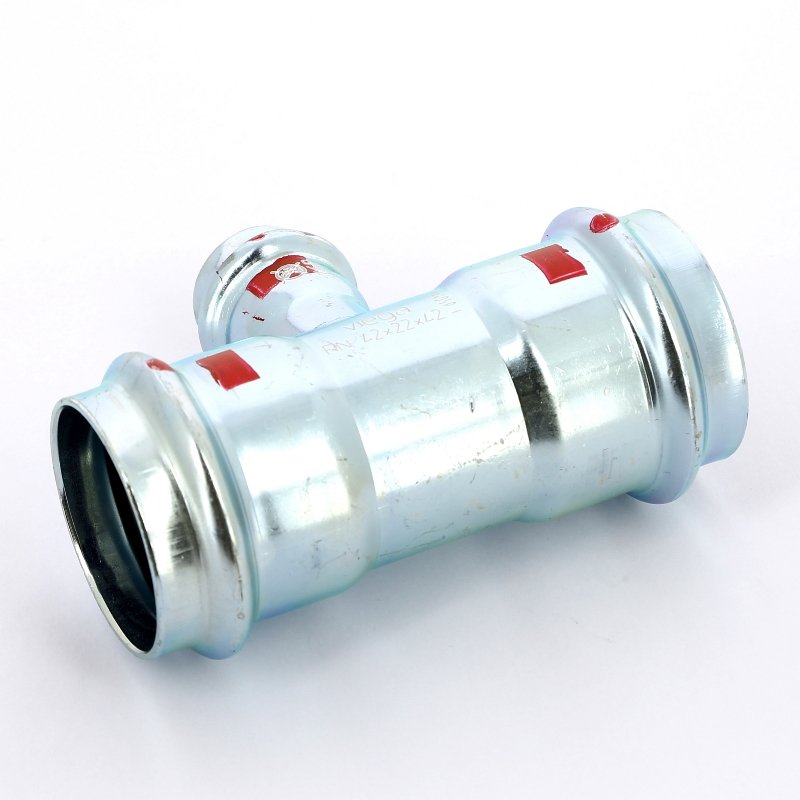 Тройник пресс 42x22x42 оцинкованная сталь Prestabo VIEGA