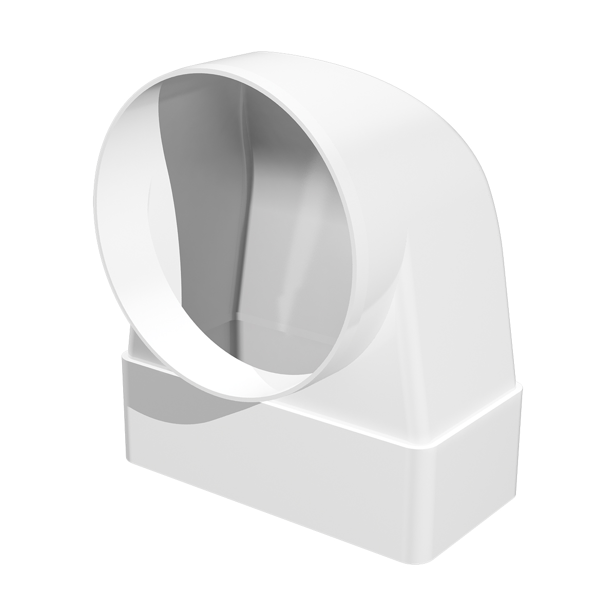 Соединитель 90° плоского канала с круглым 60 х 120 мм /d100 (1/30) "эра"  612ск10кп