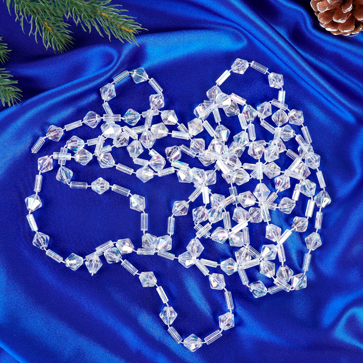 Бусы 2,7 см "льдинки - ромбики"  "зимнее волшебство" 4316908