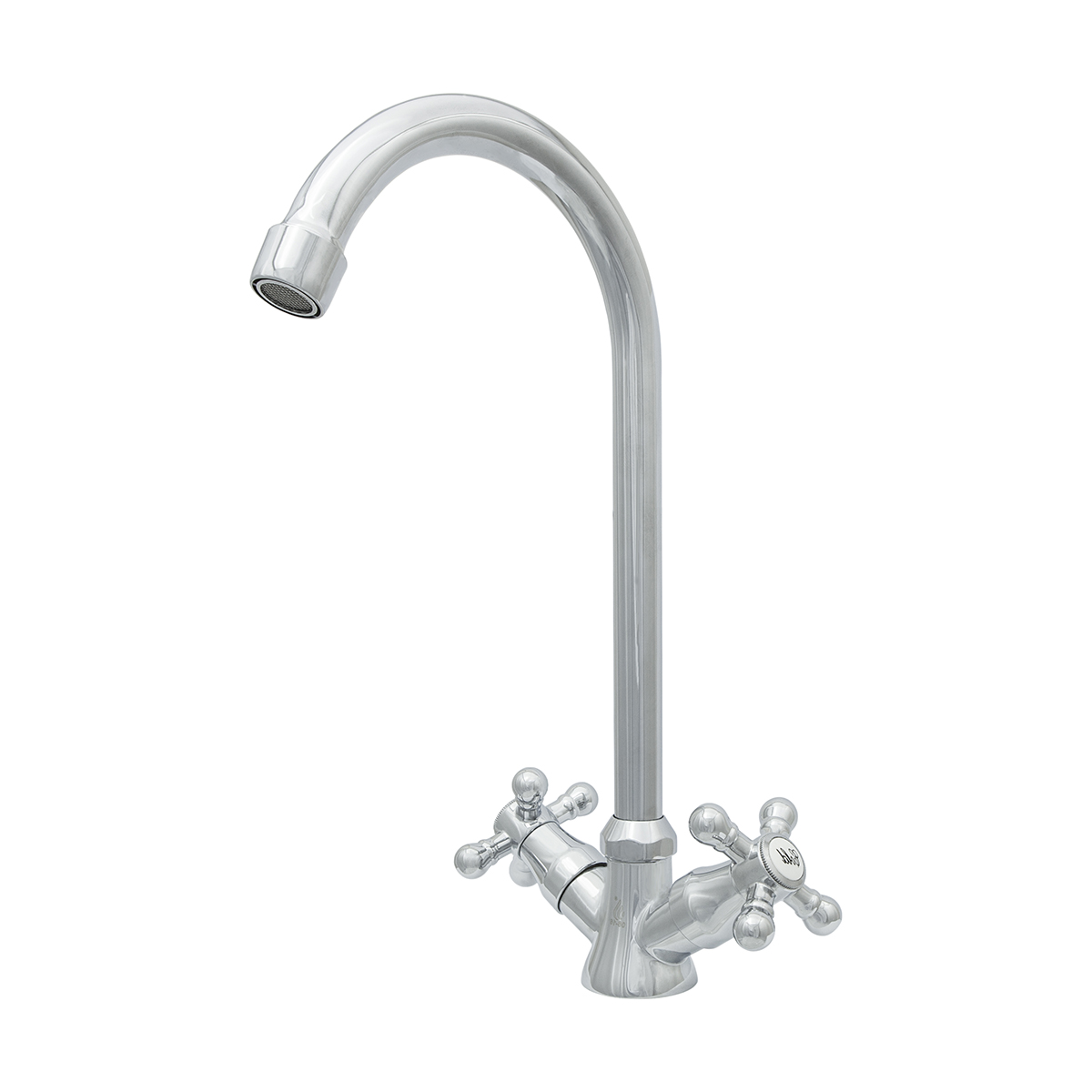 Смеситель для кухни "стандарт" цс-см 25ш к м_крест d18 елочка поворотный излив, двухвент. (1/10)