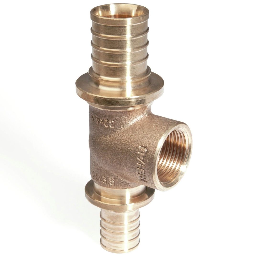 Тройник с внутренней резьбой 32 x 1" REHAU RAUTITAN RX бронза