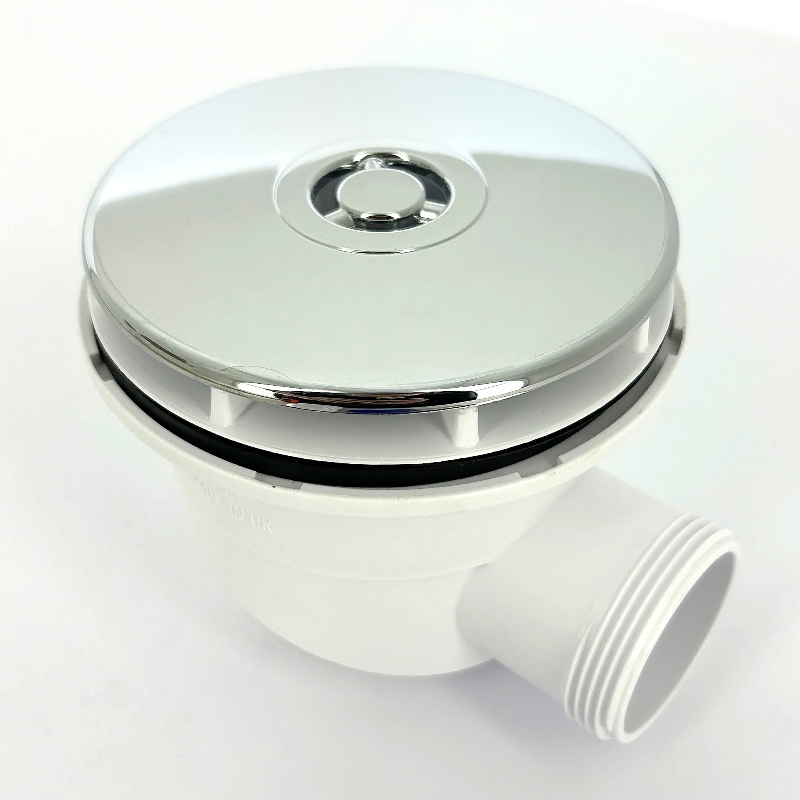 Сифон McALPINE бутылочный для поддона слив 90-100 мм с пласт. выпуском, L 82 мм, выход 40/50 мм,хром