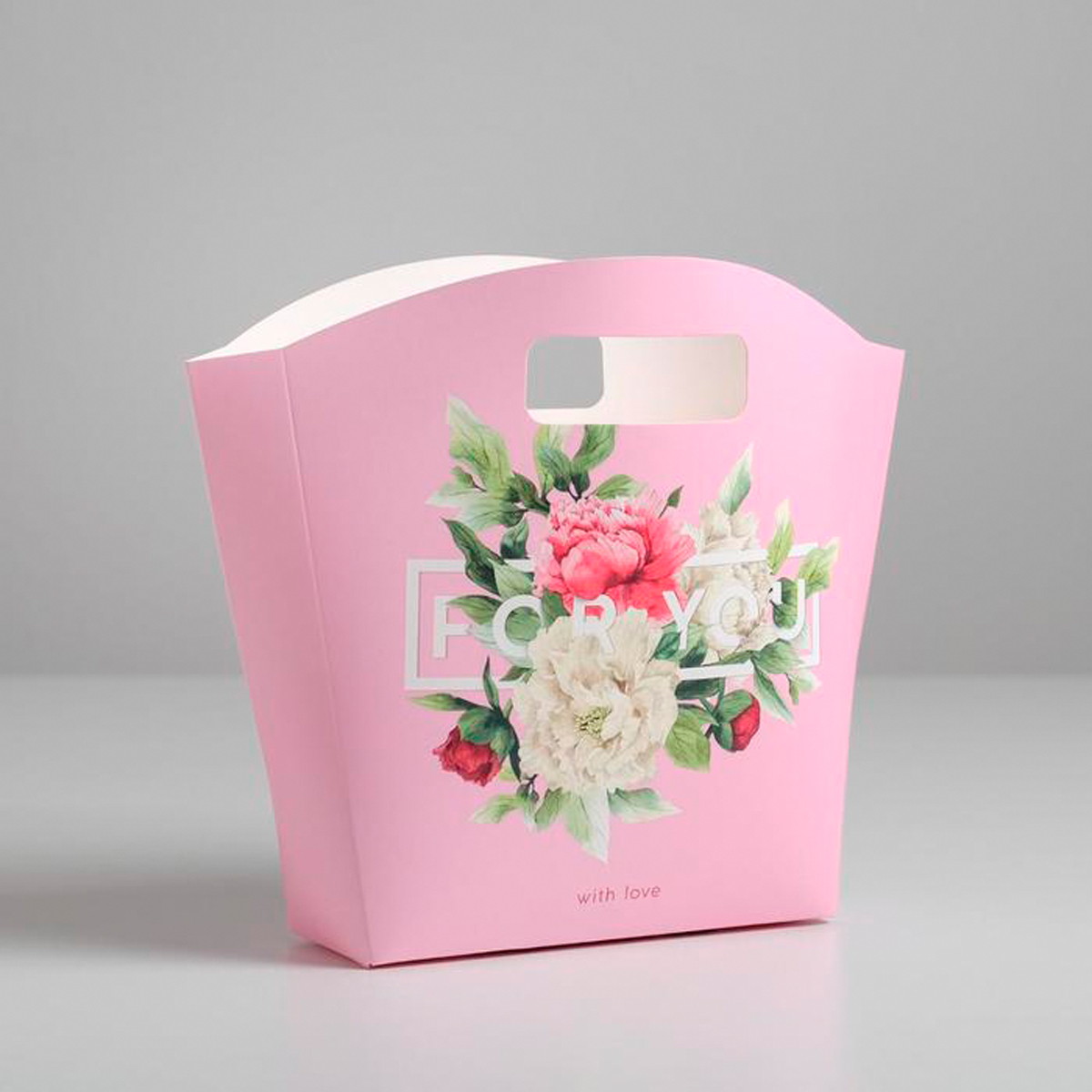 Пакет подарочный "with love" 23*22*6 см (1/600) "дарите счастье" 5219717