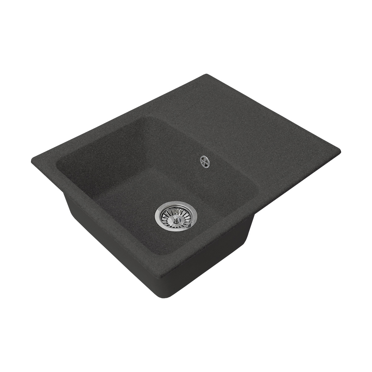 Мойка для кухни врезная искуств. камень gs-17k-308 с крылом 605*490 мм черная "granstones"