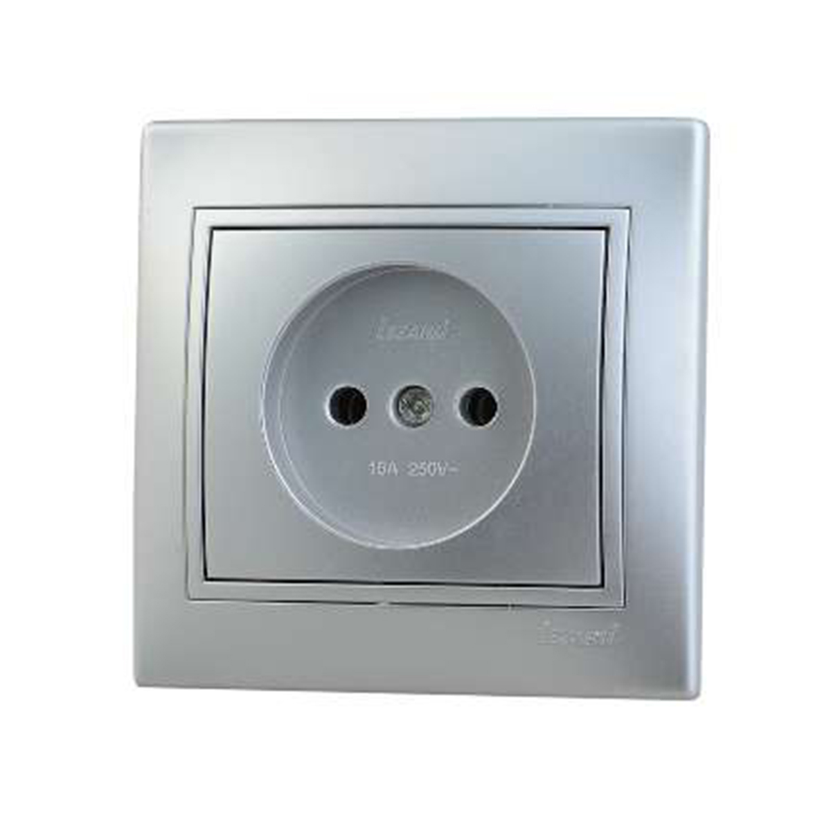 Розетка "mira" 1 местн. (керамика) серый металлик (1/10/120) "lezard" 701-1010-121