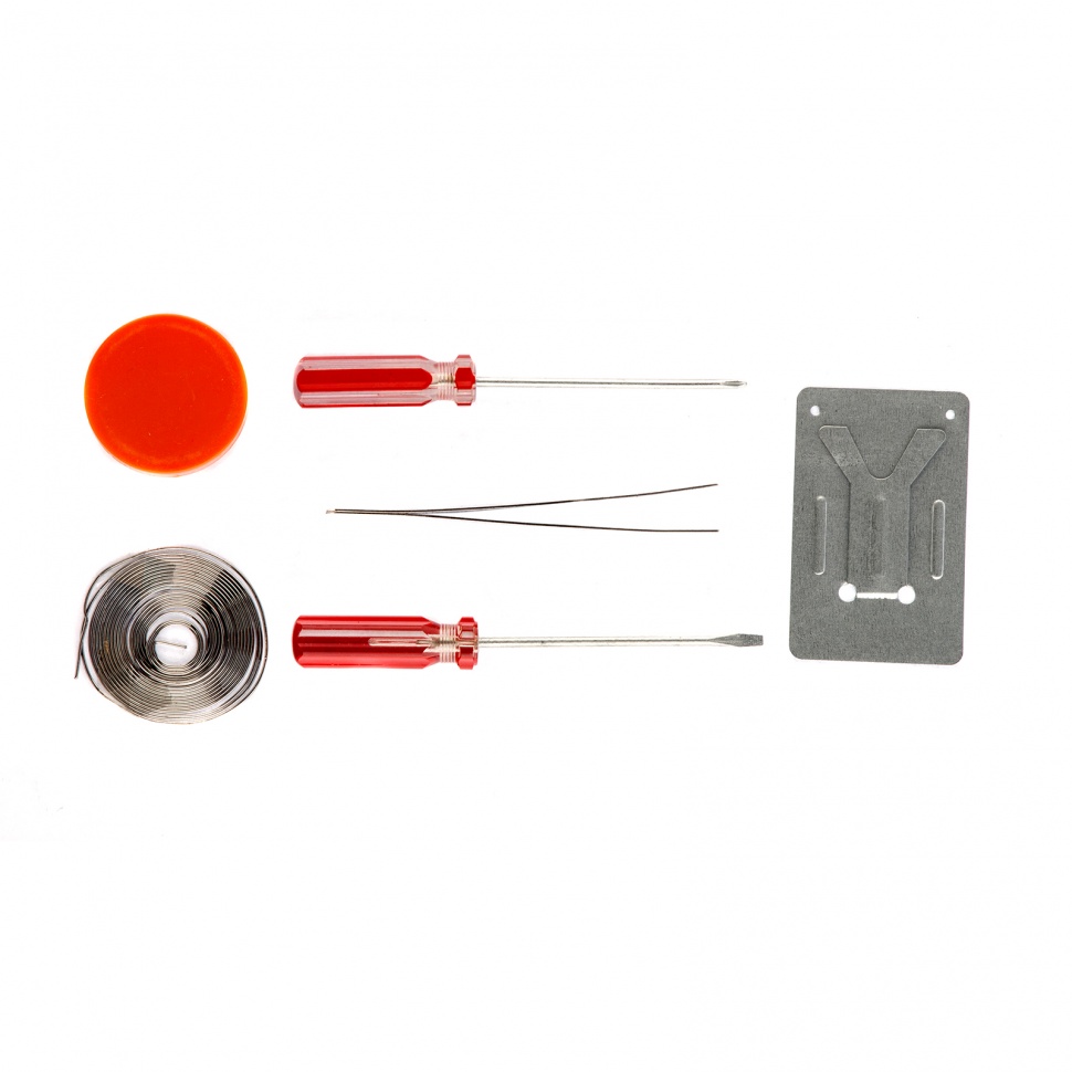 Ремонтный набор электрика 7 предметов: паяльник 30 Вт, припой, флюс, две отвёртки, пинцет, подставка Sparta (913111)