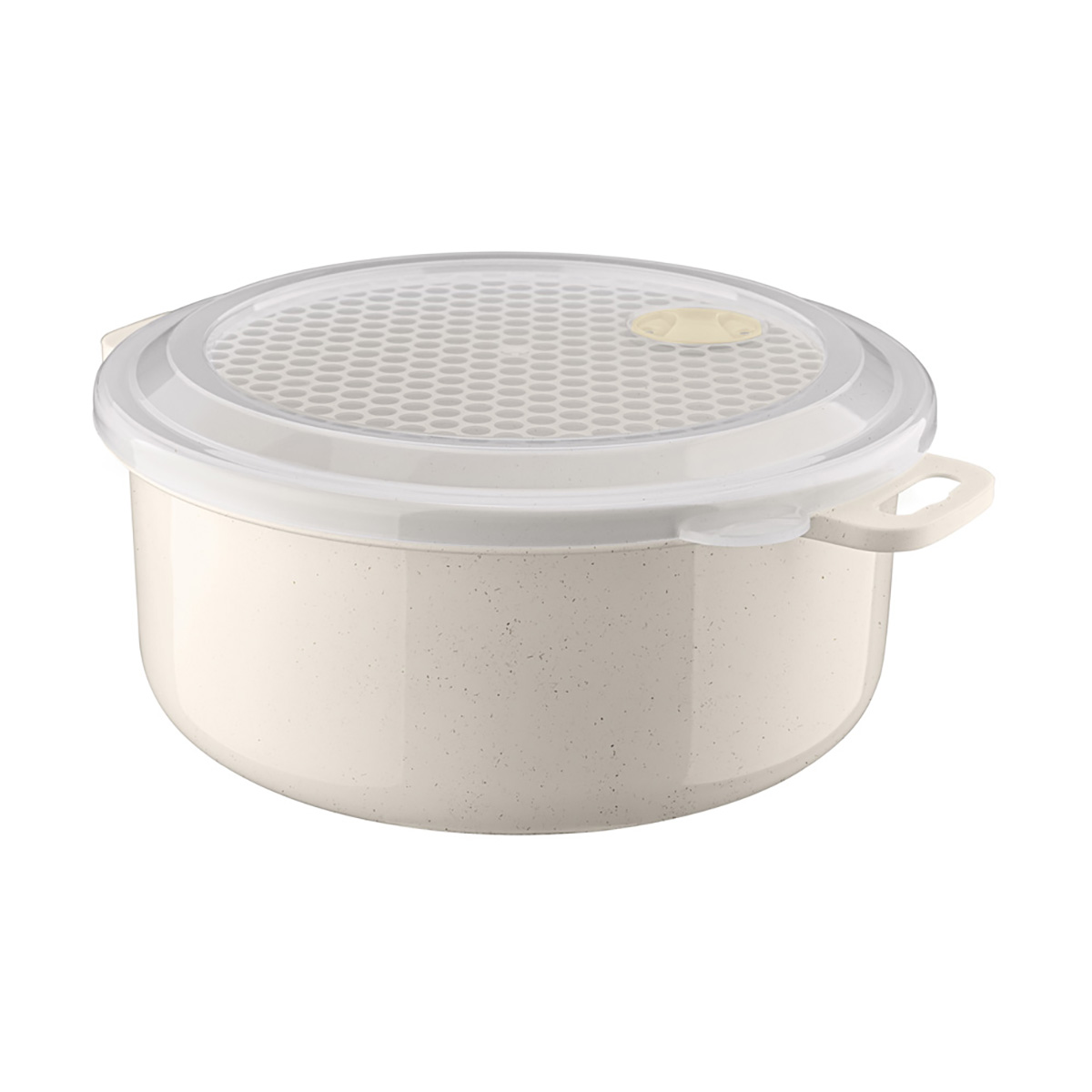 Контейнер для свч и холодильника круглый 0,9 л (бежевый флэк) (1/27) "бытпласт"