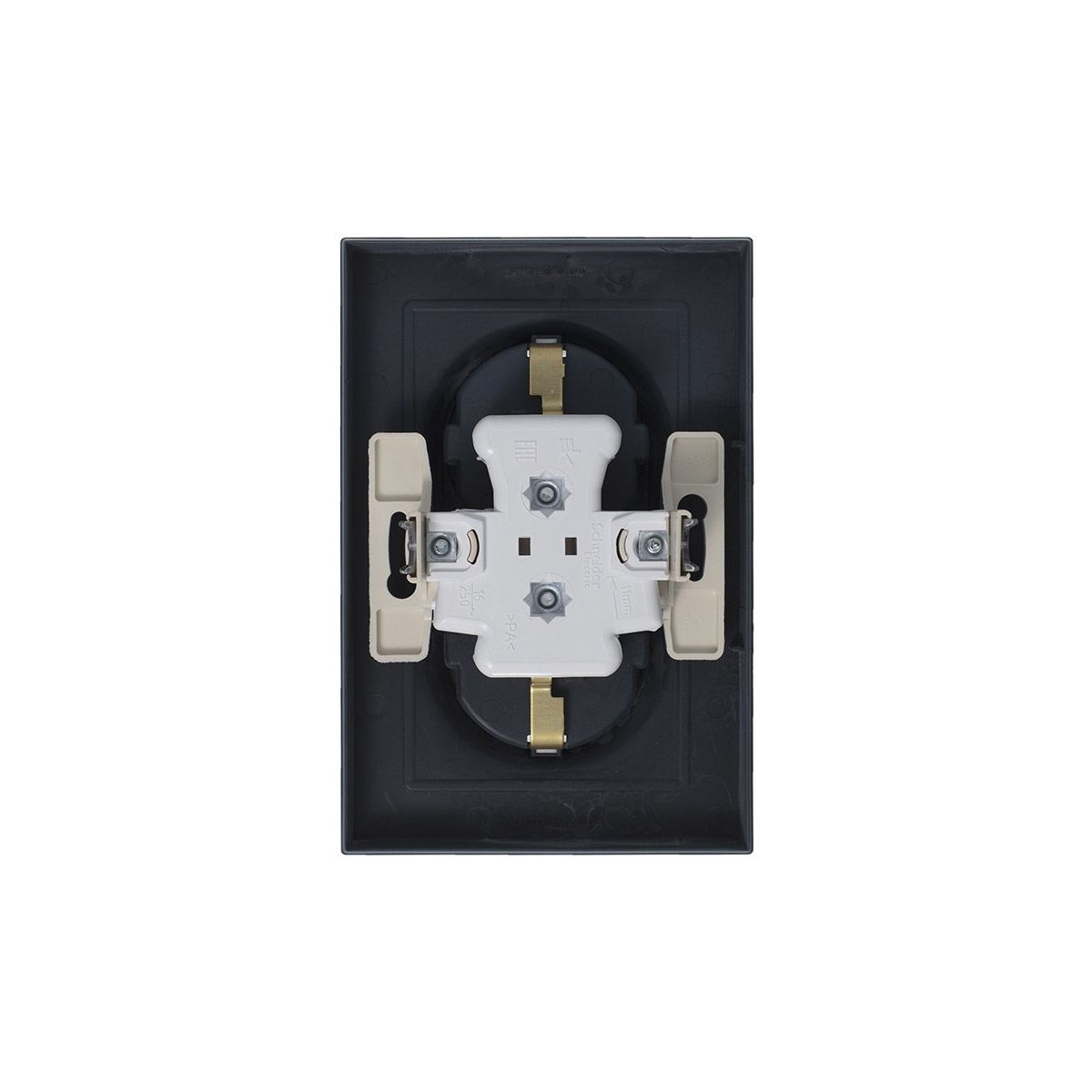 Розетка "atlasdesign" 2-х местн. с заземл. 16а, грифель (1/6/36) "schneider"