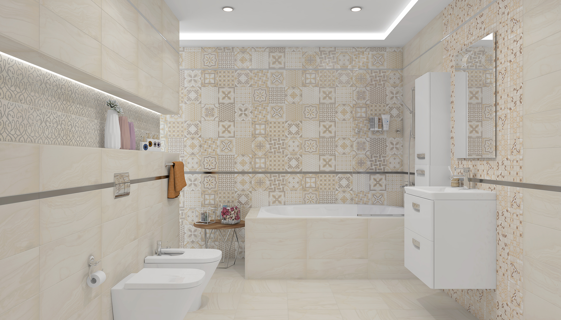 Shine blast бежевый 20x60