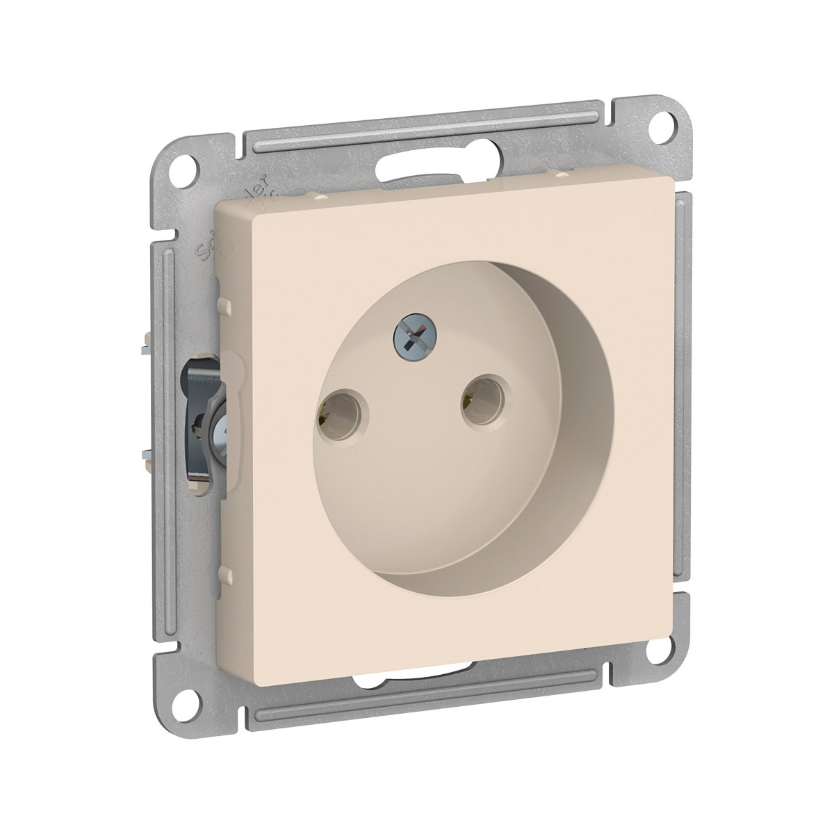 Розетка "atlasdesign" 1 местн. (механизм) 16а, бежевый (1/20/160) "schneider"