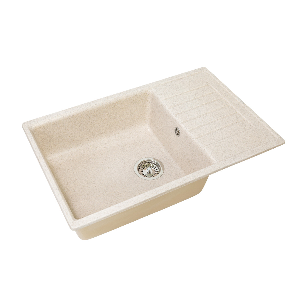 Мойка для кухни врезная искуств. камень gs-78l-328 с крылом 775*495 мм бежевая "granstones"