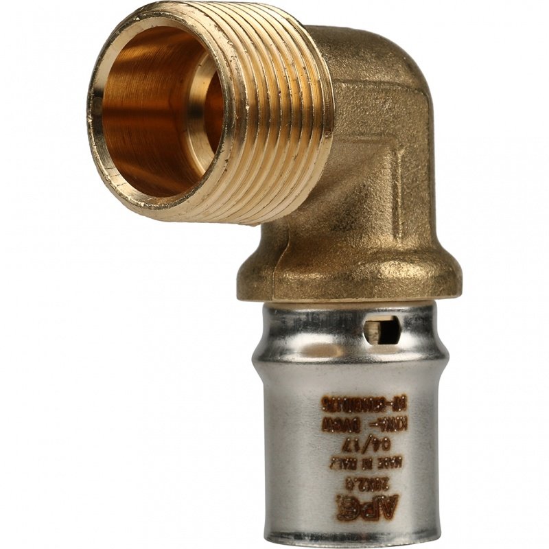 Угол переходной под пресс (НР) 20 х 3/4" STOUT для МП труб