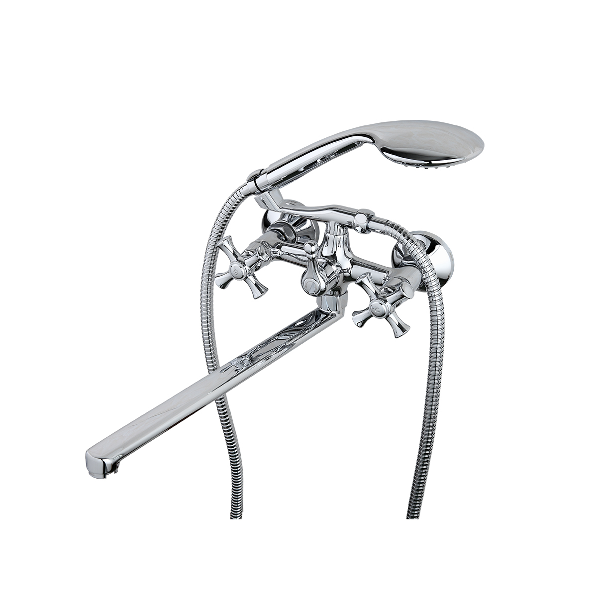 Смеситель для ванн g2242 длинный поворотн. излив, двухвентильный, хром (1/8) "gappo"