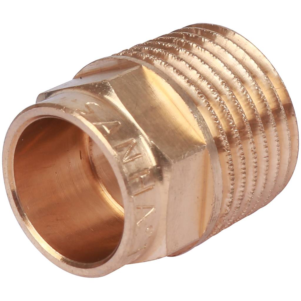 Муфта 15х1/2" переходная (НР) под пайку с наружной резьбой SANHA бронзовая 142431512