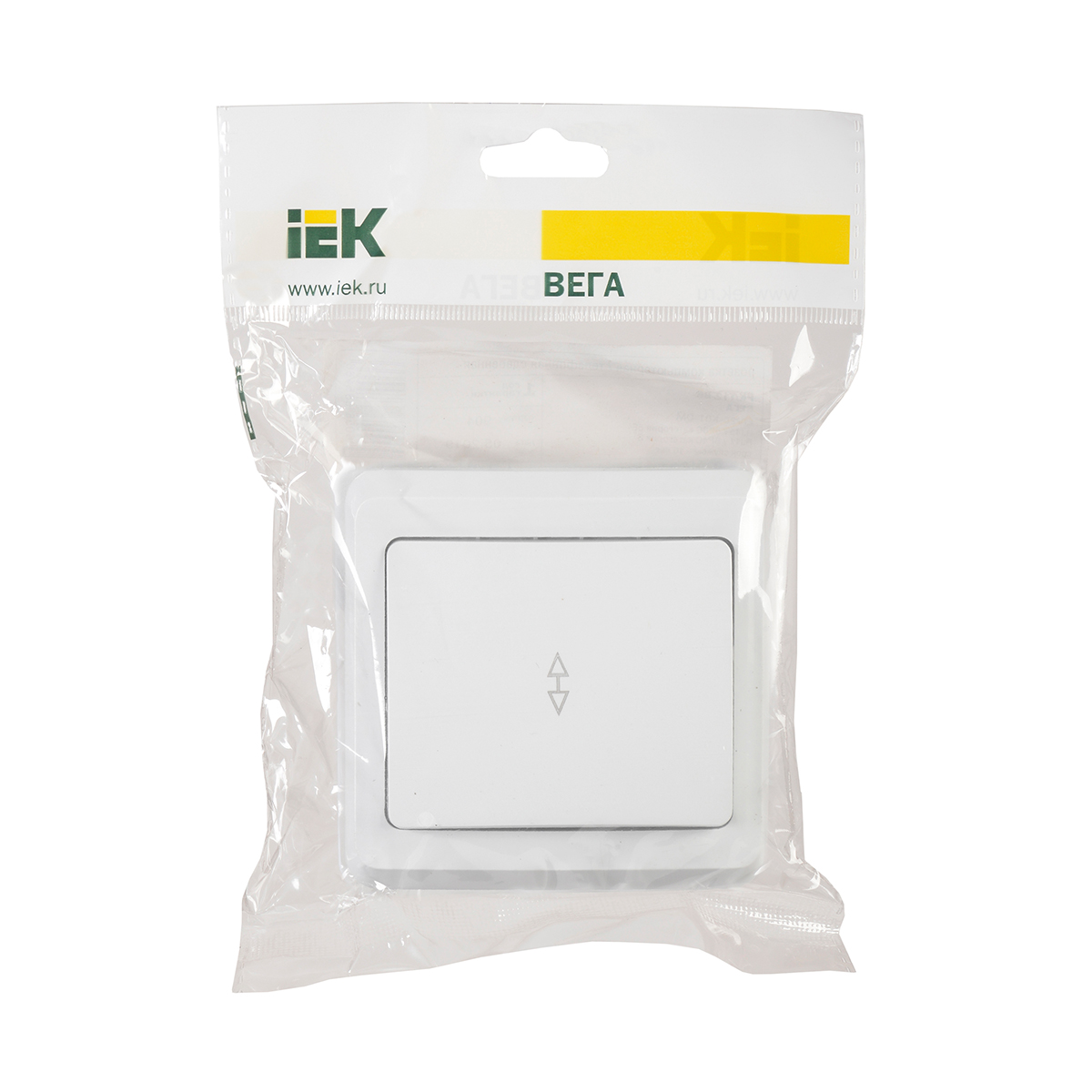 Выключатель "вега" 1 кл. проходной всп10-1-0-вб, 10а, белый (1/50/200) "iek"