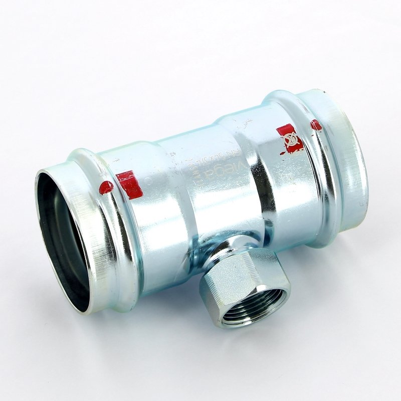 Тройник пресс-В 54x3/4"x54 оцинкованная сталь Prestabo VIEGA