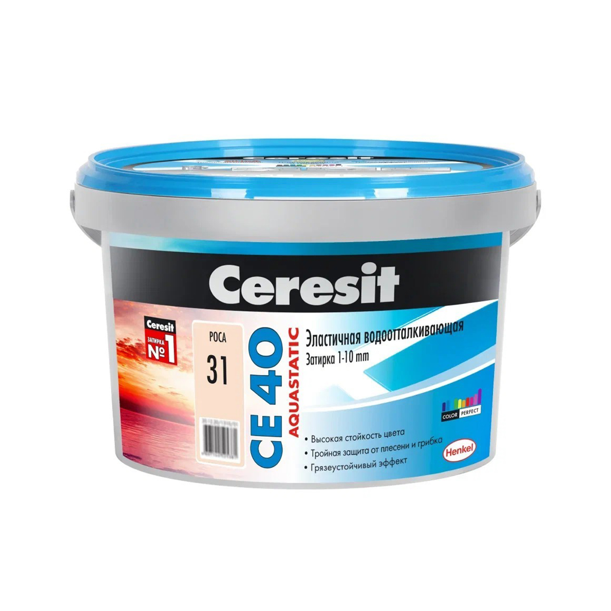 Затирка  №31 aquastatic  се 40  роса ведро 2 кг (1/12) "ceresit"