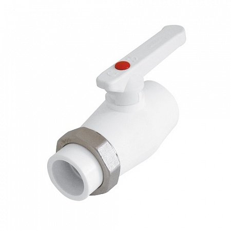 Кран шаровый KALDE 20 мм с разъемом PP белый