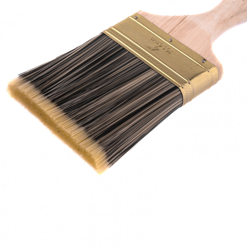 Кисть плоская Golden 4", искусственная щетина, деревянная ручка MTX (83228)