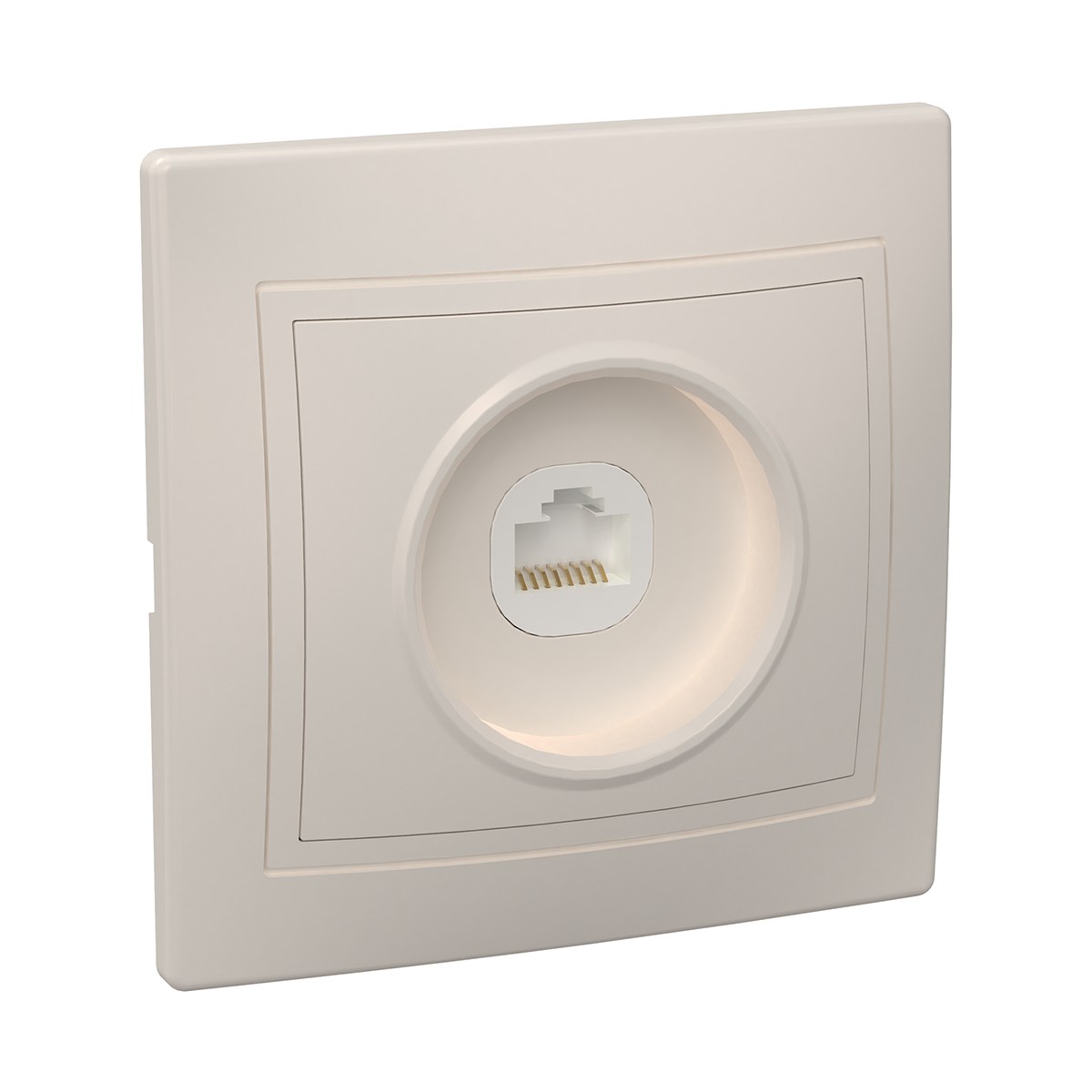 Розетка компьютерная "кварта" 1 местн. рк10-ккм, rj45, кремовый (1/10/200) "iek"