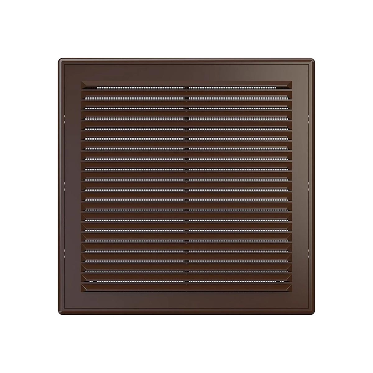 Решетка вентиляц. разъемная с сеткой 249 х 249 мм пласт. коричневая (1/40) "эра" 2525р кор