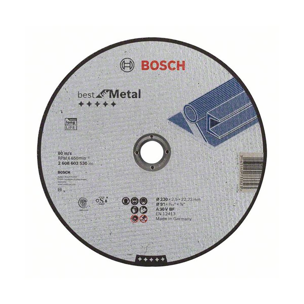 Круг отрезной по металлу "best for metal" 230 x 2,5 х 22,2 мм (1) "bosch" 2608603530