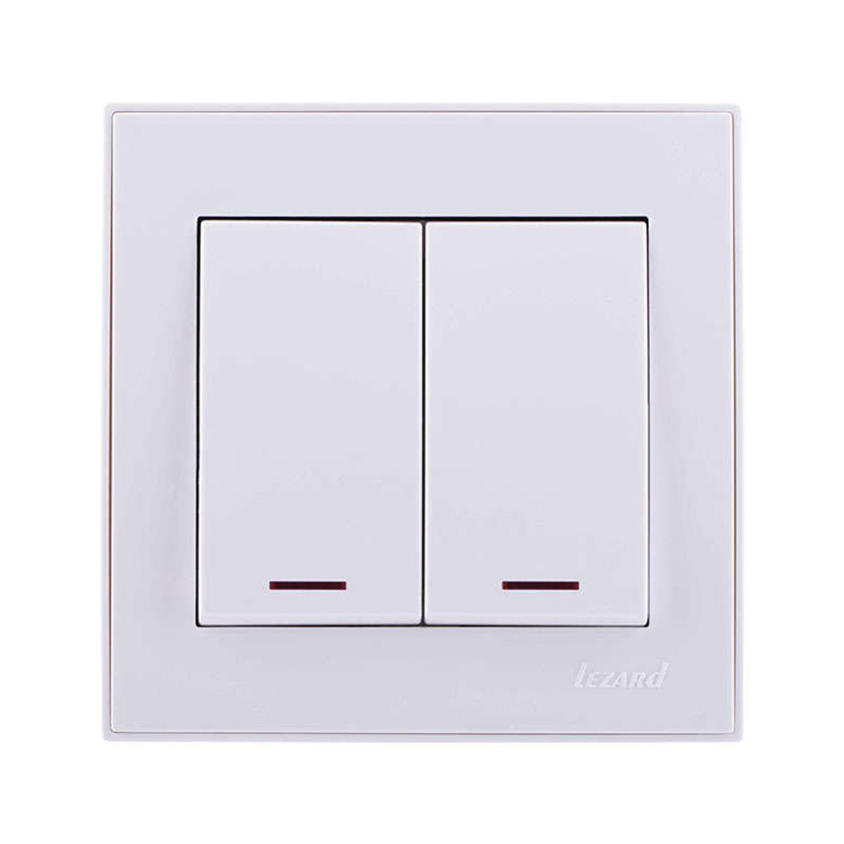 Выключатель "rain" 2-х кл. с индикатором, белый (1/10/120) "lezard" 703-0202-112