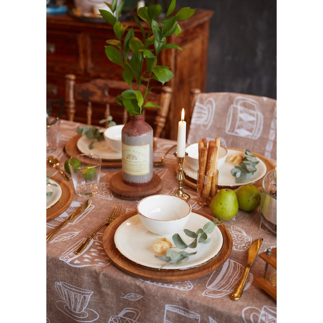 Скатерть "доляна" cup of tea  220*144 см (1/16) 4682763