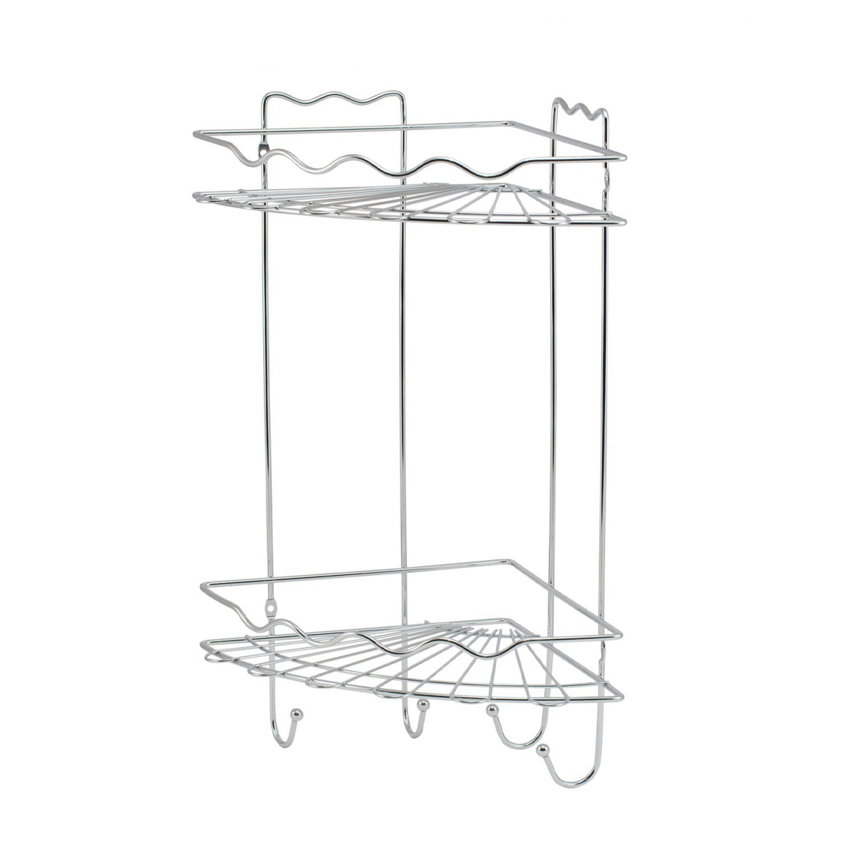 Полка для ванной угловая 2-х ярусная 23*23*43 см, хром. (1/8) "swensa" swr-072