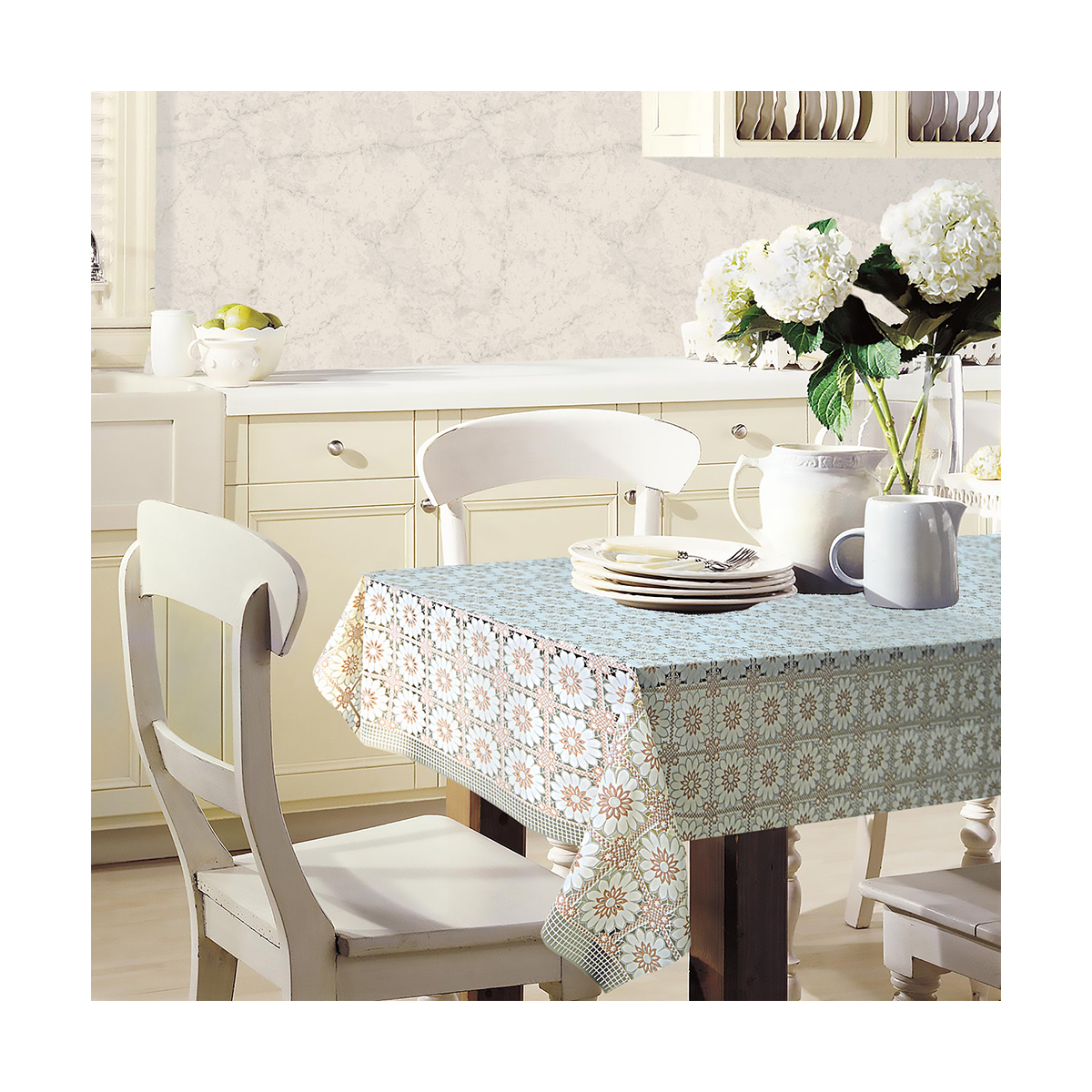 Скатерть пвх "элегия" 110*135 см (1/15) 007-beige\grey