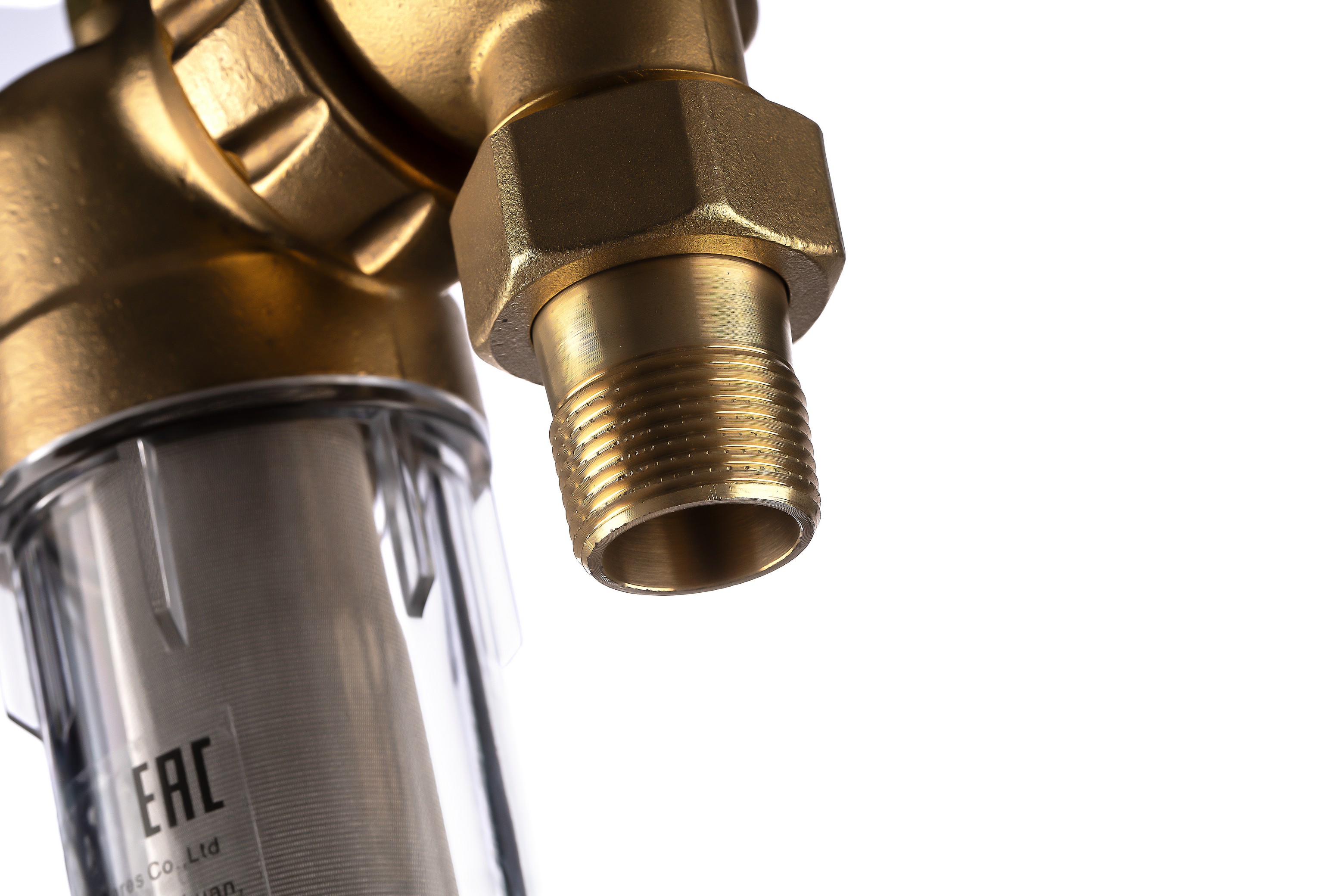 Фильтр магистральный промывной Гейзер Бастион 3/4 для ХВС с поворотным механизмом и манометром