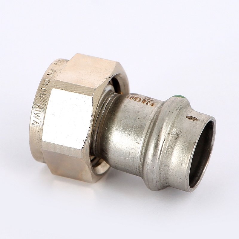 Муфта пресс-В с накидной гайкой 18х3/4" нержавеющая сталь Sanpress Inox VIEGA